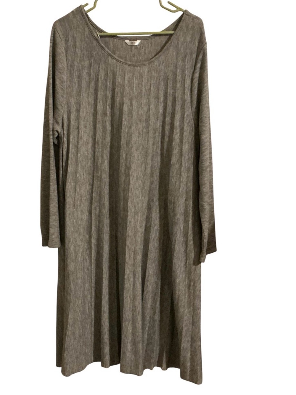 Kaktus Sweater Dress XL Gray Pleated Knit Long Sleeve A-Line Lightweight